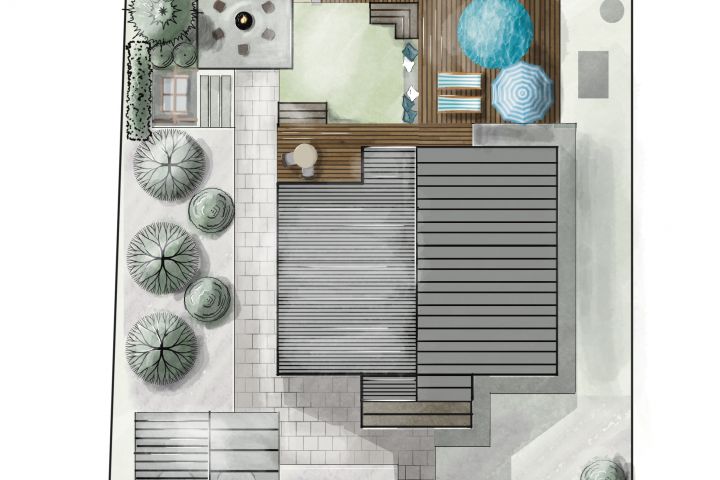 Скетч для визуализации  проекта ландшафтного дизайна - 5601918