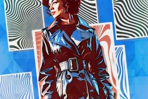 постер ЖЕНЩИНА В БЛЕСТЯЩЕЙ КУРТКЕ