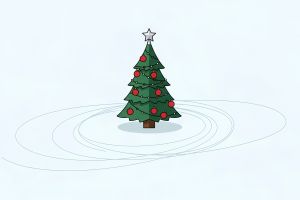 Елка на катке (вектор)