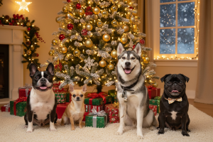 Создание новогодней нейрофотосессии для питомцев