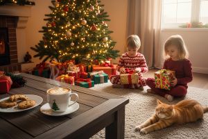 Новогоднее утро дома