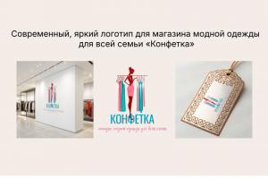 Логотип для магазина модной одежды для всей семьи "Конфетка"