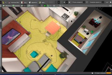 Несложный проект освещения квартиры-студии с визуализацией