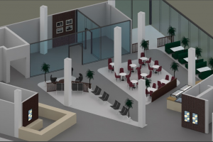 Зона ожидания для посетителей в торговом центре