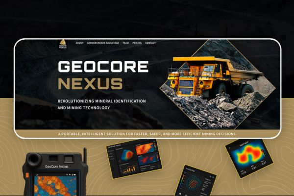 Лэндинг для компании GeoCore Nexus - передовые технологии горнодобывающей промышленности