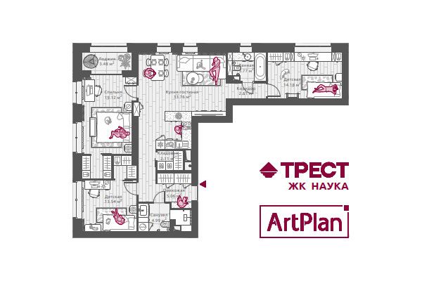 Оформление планов застройщика ТРЕСТ для ЖК "Наука"