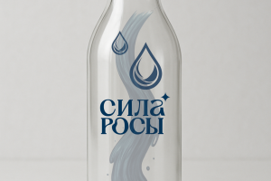 Дизайн этикетки для бутылки воды «Сила росы»