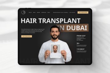 Редизайн первого блока лендинга для клиники по пересадки волос