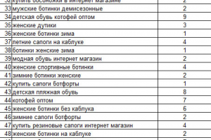 Поисковое продвижение Интернет-магазина обувная тематика