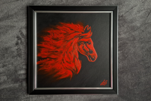 Картина Лошадь символ года 2026 огненная лошадь