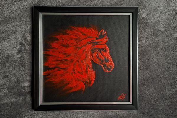 Картина Лошадь символ года 2026 огненная лошадь
