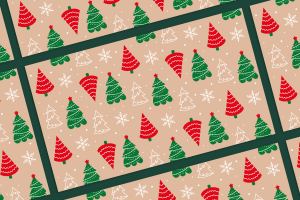 Новогодний паттерн для крафтового пакета