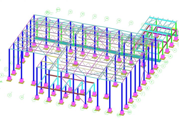 Расчеты строительных конструкций зданий общей площадью более 1500 м2 - 5612562