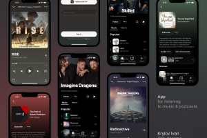 UI/UX-дизайн музыкального приложения (прослушивание музыки и подкастов)