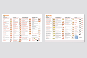 Дизайн оформление меню для ролл