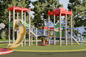 3д-модель/визуализация детской площадки
