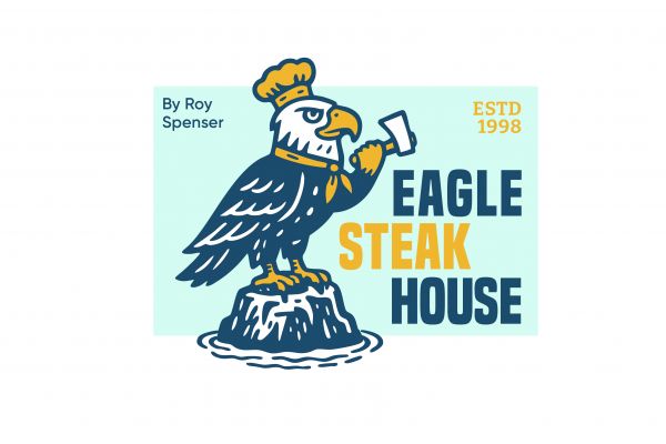 Логотип для стейк-хауса "Eagle Steak Hoose". Нью-Йорк