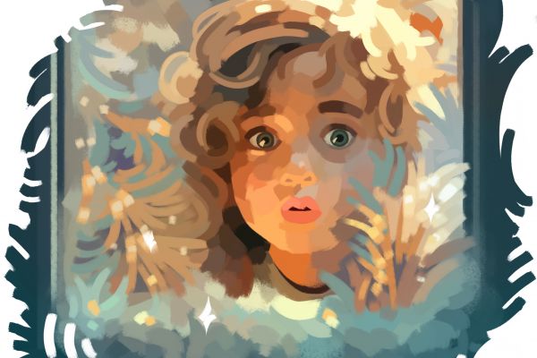 девочка в окне иллюстрация морозы