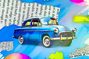 АВТОМОБИЛЬ И ГАЗЕТНЫЕ ОБРЕЗКИ