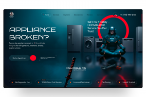 Лендинг для сервиса по ремонту бытовой техники в США (Ghost Appliance Repair)