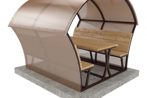 3D-моделировнаие и визуализация - беседка из металлических труб и поликарбоната