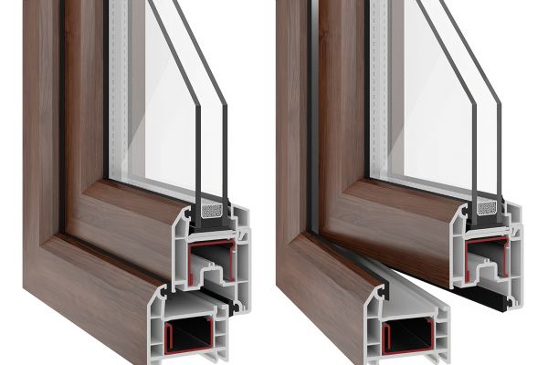 Разрез металлопластикового окна - моделирование и визуализация.