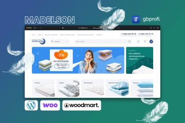 Разработка интернет-магазина Madelson — производителя ортопедических матрасов с функционалом подбора изделий, онлайн-заказов и управлением ассортиментом на WordPress/WooCommerce.