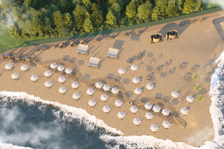 Продающая ландшафтная визуализация с расстановкой МАФ