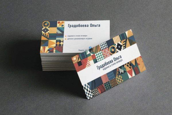 Дизайн визитки для тканевых изделий