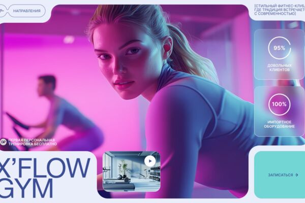X’Flow Gym — интерактивный сайт фитнес-клуба