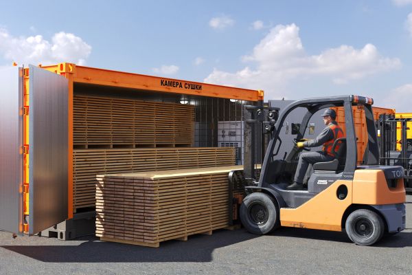 Камера сушки для древесины - 3D-визуализация концепта