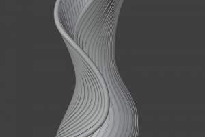 Модель вазы с рифлением