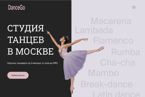 Проект для танцевальной студии.