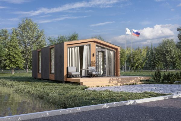 Типовой домик для коттеджного поселка "Жирафы" 30 кв.м.