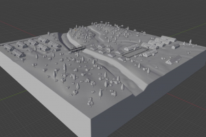 3D-модель для печати «Село в развитую эпоху 1970-х годов. с. Колено»