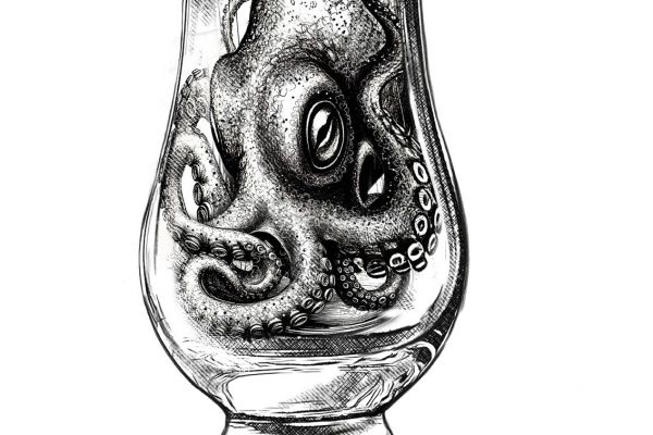 Иллюстрация для этикетки виски