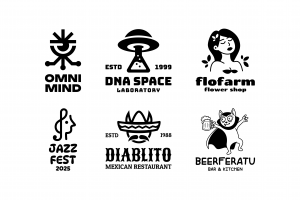 Коллекция логотипов в иллюстративном стиле | 2025