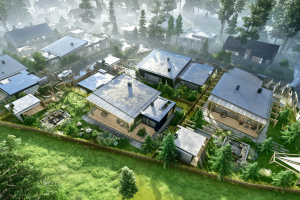 Современный жилой комплекс из 5 индивидуальных домов с благоустройством