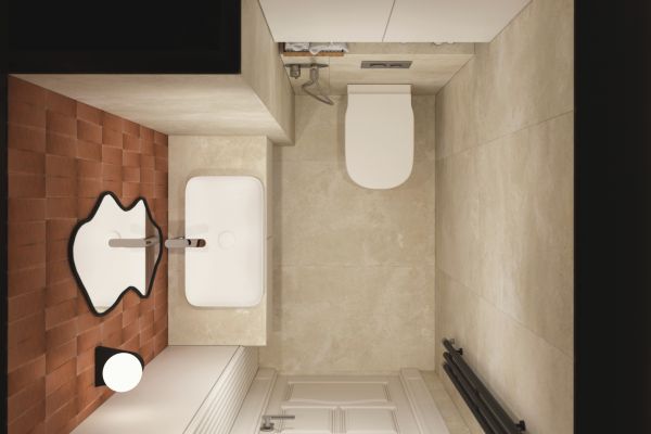 Дизайн интерьера маленького гостевого туалета