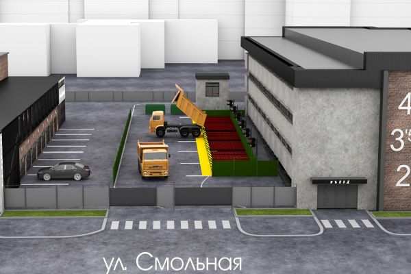 Визуализация проекта снегоплавилки,гаража и мойки для владельца пространства