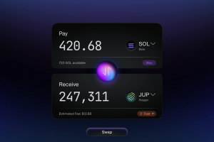 Концептуальный интерфейс обмена активов (swap) для Solana