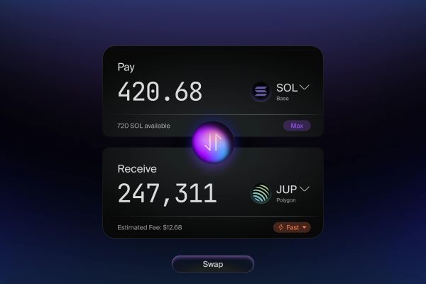 Концептуальный интерфейс обмена активов (swap) для Solana