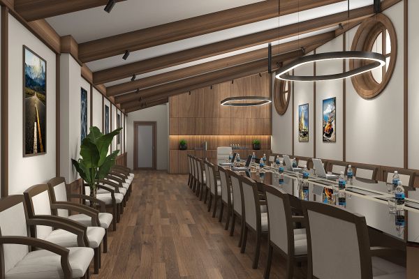 проект офиса в мансарде здания