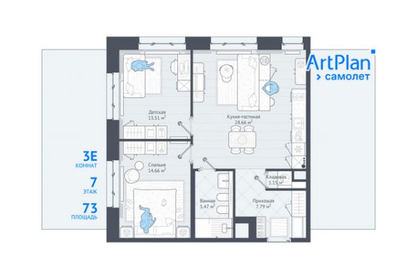 Оформление планов. Застройщик ГК Самолет, ЖК "Стремянный 2"