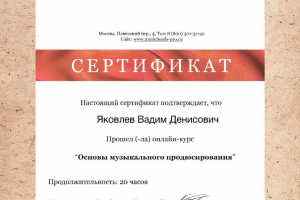 Итоговое задание курса школы MUSICHEADS "Основы музыкального продюсирования"