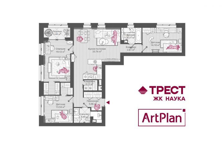 Планировочное решение [3К квартира]