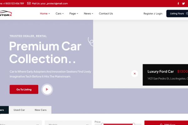 Сайт для автосалона MotorX