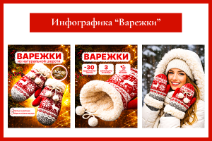инфографика для маркетплейсов "Варежки"