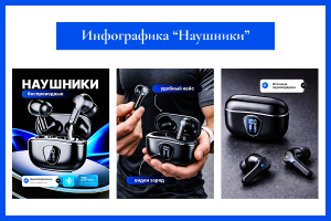 инфографика для маркетплейсов "Наушников"