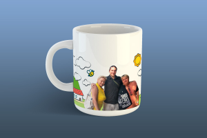 Дизайн кружки. Необходимо было сделать дизайн для печати на кружке , которая впоследствии предназначалась  в подарок в подарок.